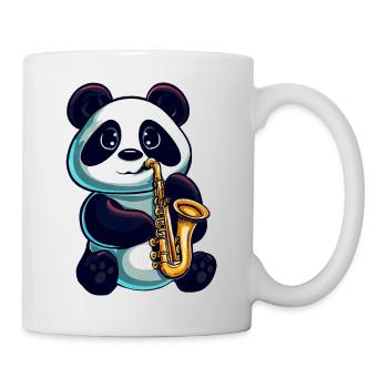 Panda Saxophones Classical Music Jazz - Mug - white - Right