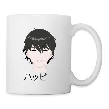 manga garçon heureux et souriant - Mug blanc - blanc - Droite