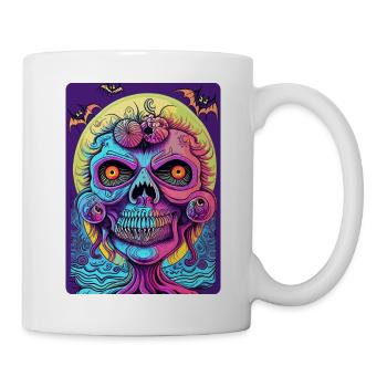 Scary Colored Zombie Witch Face - Mug - white - Right