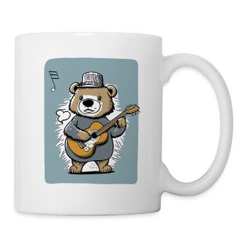 Niedlicher kindlicher Bär, der Gitarre spielt - Tasse - Weiß - Rechts