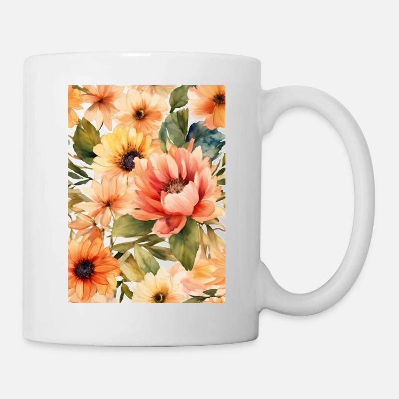 Blumen - Tasse - Weiß