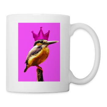 Vogel mit Krone - Tasse - Weiß - Rechts