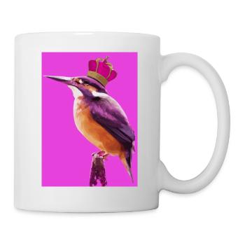 Vogel mit Krone - Tasse - Weiß - Rechts