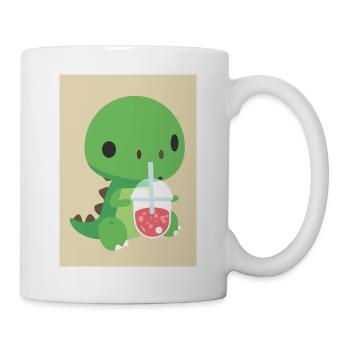 Niedliches Baby-Dinosaurier-Getränk Shake - Tasse - Weiß - Rechts