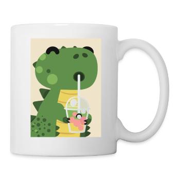 Niedliches Baby-Dinosaurier-Getränk Shake - Tasse - Weiß - Rechts
