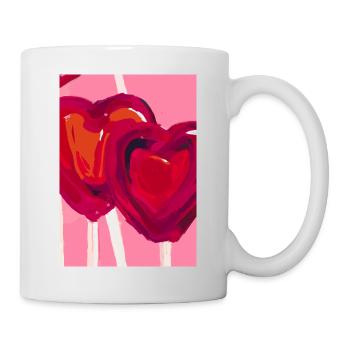 Herz-Lollipop - Tasse - Weiß - Rechts