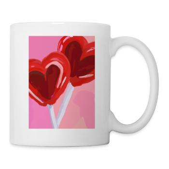 Herz-Lollipop - Tasse - Weiß - Rechts