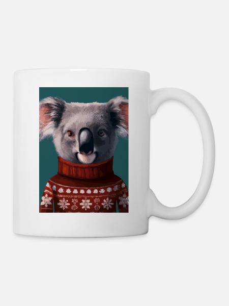 Koala im Weihnachtspullover - Tasse - Weiß