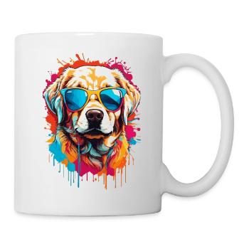 Labrador in Sonnenbrille: Cool & Niedlich - Tasse - Weiß - Rechts