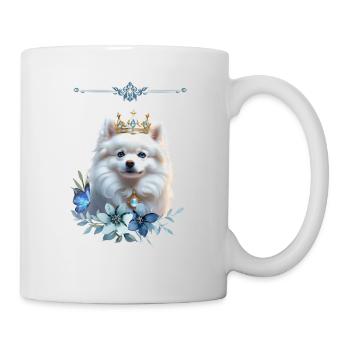 Weißer Pomeranian - Zwergspitz hell - Tasse - Weiß - Rechts