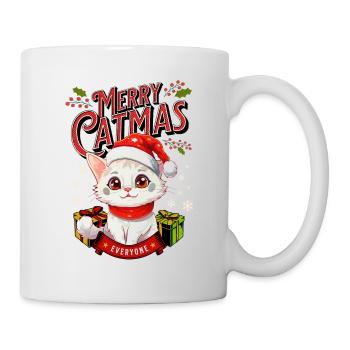 Cat Christmas Merry Catmas Meowy Ugly Funny - Mug - white - Right