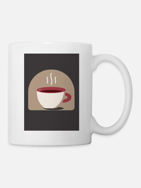 Minimalistischer Küchenkaffee - Tasse - Weiß
