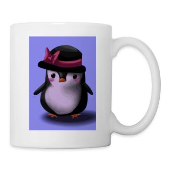 Pinguin mit niedlicher rosa Mütze - Tasse - Weiß - Rechts