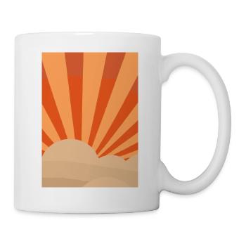 Orangefarbene Wolken - Tasse - Weiß - Rechts