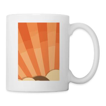 Orangefarbene Wolken - Tasse - Weiß - Rechts