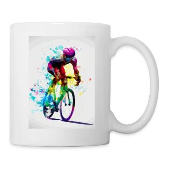 Rennrad Radfahrer Regenbogen - Tasse - Weiß - Rechts