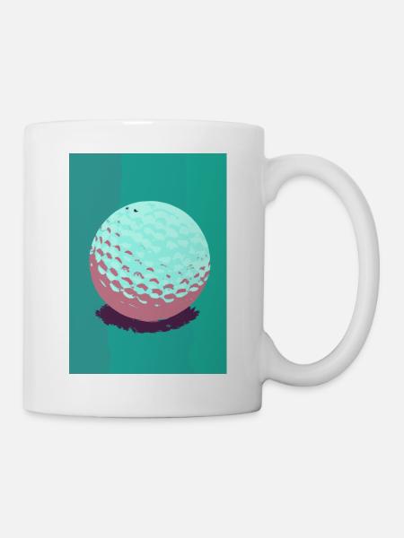 Retro-Golfball - Tasse - Weiß