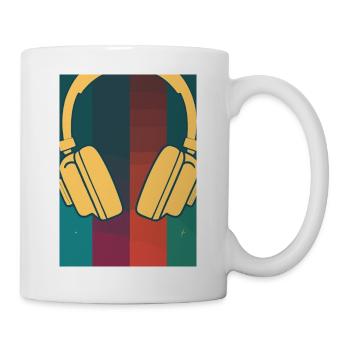 Retro Musik DJ Kopfhörer - Tasse - Weiß - Rechts