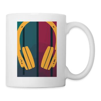 Retro Musik DJ Kopfhörer - Tasse - Weiß - Rechts