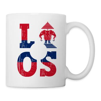 Laos Lao Laotian Flag Elephant Lao I Cadeau - Mug blanc - blanc - Droite
