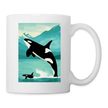 Familie der Wale - Tasse - Weiß - Rechts