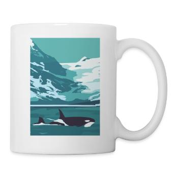 Familie der Wale - Tasse - Weiß - Rechts