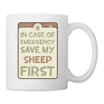 In case of emergency save my sheep first. - Mug - white - Right