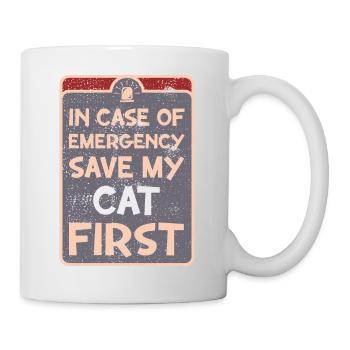In case of emergency save my cat first. - Mug - white - Right