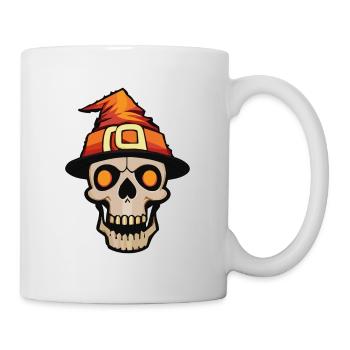 Skelett der Hexennacht - Schauriger Kopf - Tasse - Weiß - Rechts