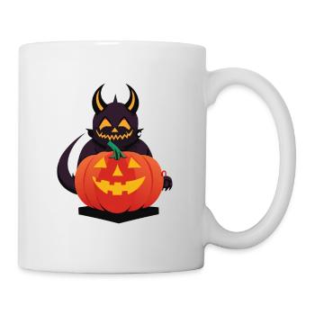 Halloween Devil Monster with Pumpkin Head - Mug - white - Right