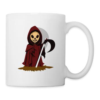 Mondschein Hüter: Der Sensenmann in der Dunkelheit - Tasse - Weiß - Rechts
