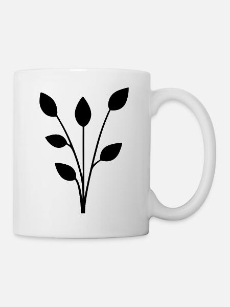 Blume mit Stiel - Tasse - Weiß