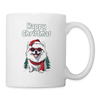 white Pomeranian Christmas motif - Mug - white - Right