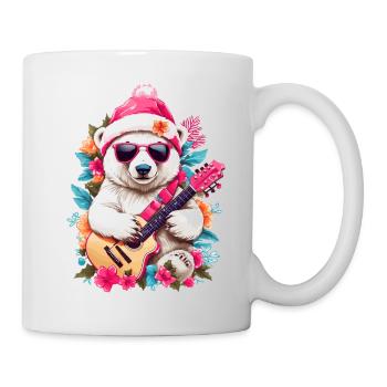Ours polaire mignon avec guitare - Mug blanc - blanc - Droite