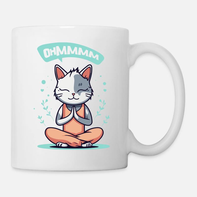 Ohmmm Yoga Cat I Meditation Relaxation | Kitten - Mug - white