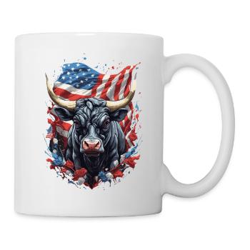 Bulle der Wall Street: Amerikanische Börsenmacht - Tasse - Weiß - Rechts