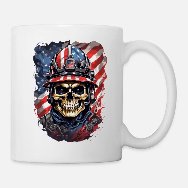 US-Feuerwehr Totenköpfe - Tasse - Weiß