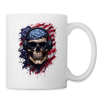 Skull Pride: American Flag & Shades - Mug - white - Right