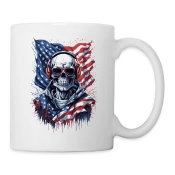 Stylish America Skull Flag Look - Mug - white - Right