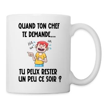 tu peux rester un peu ce soir - Mug blanc - blanc - Droite