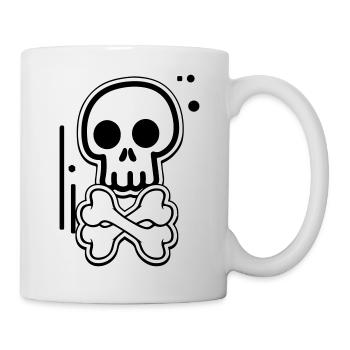 Crâne de pirate comique - Mug blanc - blanc - Droite