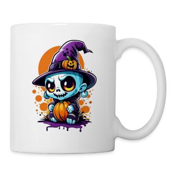 halloween - monstre avec chapeau de sorciere - Mug blanc - blanc - Droite