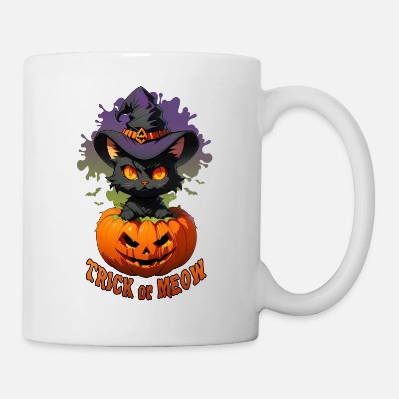 Trick oder Miau - Tasse - Weiß