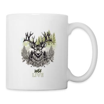 Deer Hunting Motif Colorful/Black & White Pretty Motif - Mug - white - Right