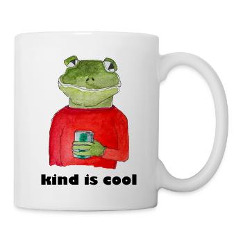 kind is cool - frog with can good mood - Mug - white - Right