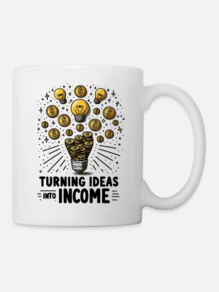 Ideen in Einkommen verwandeln - Tasse - Weiß
