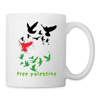 free palestine, doves, freedom, war, palestine - Mug - white - Right