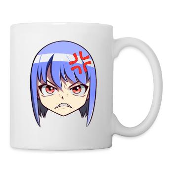 Emoji Visage d’Anime En Colère - Chemise Anime - Mug blanc - blanc - Droite