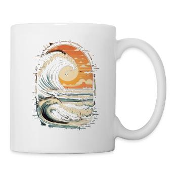 surf plage palmier soleil vacances - Mug blanc - blanc - Droite
