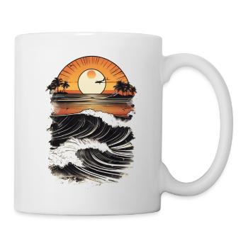 surf plage palmier soleil vacances - Mug blanc - blanc - Droite